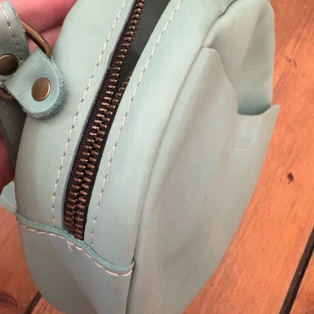 Portland leather large circle bag mint green - Picture 4 of 5